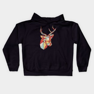 Retro Vintage Low Poly Deer Kids Hoodie